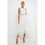 Women's Lace Trim Open Back Dress