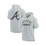 Men's and Women's Gray Atlanta Braves Super Soft Fleece Short Sleeve Hoodie