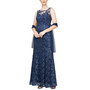 Women's Embroidered Lace Gown & Shawl