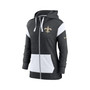 Women's Heathered Black, White New Orleans Saints Plus Size Monaco Full-Zip Hoodie