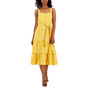 Women's Square-Neck Tiered Midi Dress