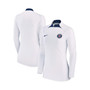 Women's White Paris Saint-Germain Strike Drill Raglan Performance Quarter-Zip Top