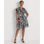 Women's Floral Belted Cotton Voile Dress