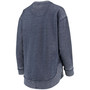 Women's Navy Michigan Wolverines Vintage-Like Wash Pullover Sweatshirt