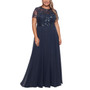 Plus Size Embellished Chiffon Ball Gown