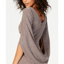 Metallic-Knit Draped Sheath Dress
