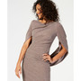 Metallic-Knit Draped Sheath Dress