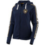 Women's Navy Milwaukee Brewers Game Changer Raglan Full-Zip Hoodie
