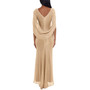 Petite Metallic Cape Gown
