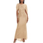 Petite Metallic Cape Gown