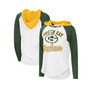 Women's White Green Bay Packers MVP Raglan Hoodie Long Sleeve T-shirt