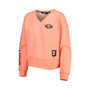 Women's Coral San Francisco 49ers Lily V-Neck Pullover Sweatshirt