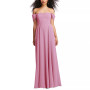 Women's Notched-Neck Off-The-Shoulder Gown
