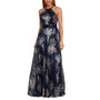 Women's Metallic Printed Halter Gown