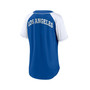 Women's Branded Royal Los Angeles Dodgers Bunt Raglan V-Neck T-shirt