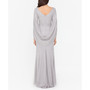 Metallic Cape-Sleeve Gown
