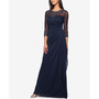 Women's Illusion Embellished A-Line Gown