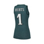 Women's Threads Jalen Hurts Midnight Green Philadelphia Eagles Player Name and Number Tri-Blend Tank Top