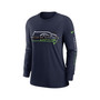 Women's College Navy Seattle Seahawks Prime Split Long Sleeve T-shirt