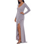 Metallic Slit-Hem Gown