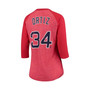 Women's David Ortiz Red Boston Red Sox Name and Number Tri-Blend Three-Quarter Length Raglan T-shirt