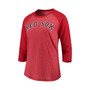 Women's David Ortiz Red Boston Red Sox Name and Number Tri-Blend Three-Quarter Length Raglan T-shirt