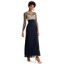 Women's Sequin Embellished Ruched Illusion-Sleeve Gown