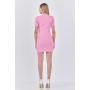 Women's Shank Button V-neckline Knit Mini Dress