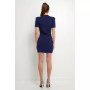 Women's Shank Button V-neckline Knit Mini Dress