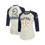 Women's Threads Alex Bregman Cream, Navy Houston Astros 2022 World Series Champions Name and Number Softhand 3/4 Raglan Sleeve T-shirt