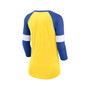Women's Los Angeles Rams Heather Gold, Heather Royal Football Pride Raglan 3/4-Sleeve T-shirt