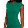 Women's Side-Gathered Button-Trim Dress