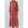 Women's Swiss Dot Smocked Maxi Dress