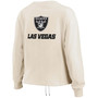 Women's Oatmeal Las Vegas Raiders Long Sleeve Crop Top Shirt
