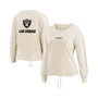 Women's Oatmeal Las Vegas Raiders Long Sleeve Crop Top Shirt