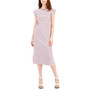 Women's Cotton Striped Flutter-Sleeve Midi Dress