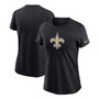 Women's Black New Orleans Saints Logo Essential T-shirt
