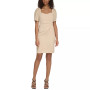 Women's Sweetheart-Neck Puff-Sleeve Crepe Dress