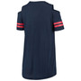 Women's Navy Boston Red Sox Extra Inning Cold Shoulder T-shirt