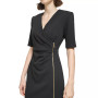 Women's Surplice Side-Zip Sheath Dress