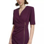 Women's Surplice Side-Zip Sheath Dress