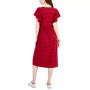 Women's Flutter-Sleeve Midi Dress