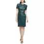 Women's Faux-Leather Short-Sleeve Dress