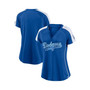 Women's Branded Royal and White Los Angeles Dodgers True Classic League Diva Pinstripe Raglan V-Neck T-shirt