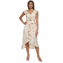 Women's Ruffled Belted High-Low Midi Dress