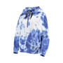 Women's White and Royal Los Angeles Dodgers Dakota Tie-Dye Half-Zip Hoodie
