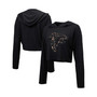 Women's Threads Black Atlanta Falcons Leopard Cropped Pullover Hoodie