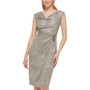 Women's Foil-Knit Cowlneck Side-Beaded Dress