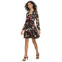 Women's Printed Chiffon Smocked Ruffle-Hem Dress