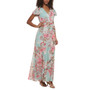Women's Printed V-Neck Flutter-Sleeve Dress